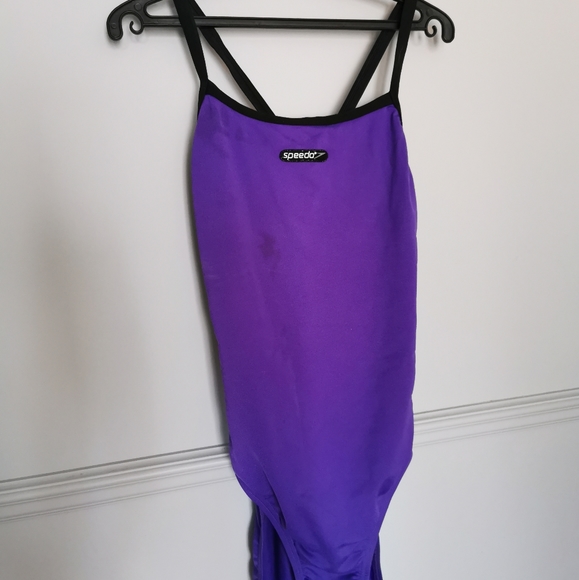 SPEEDO Purple Racer Back Polyester Bathing Suit - Picture 1 of 2